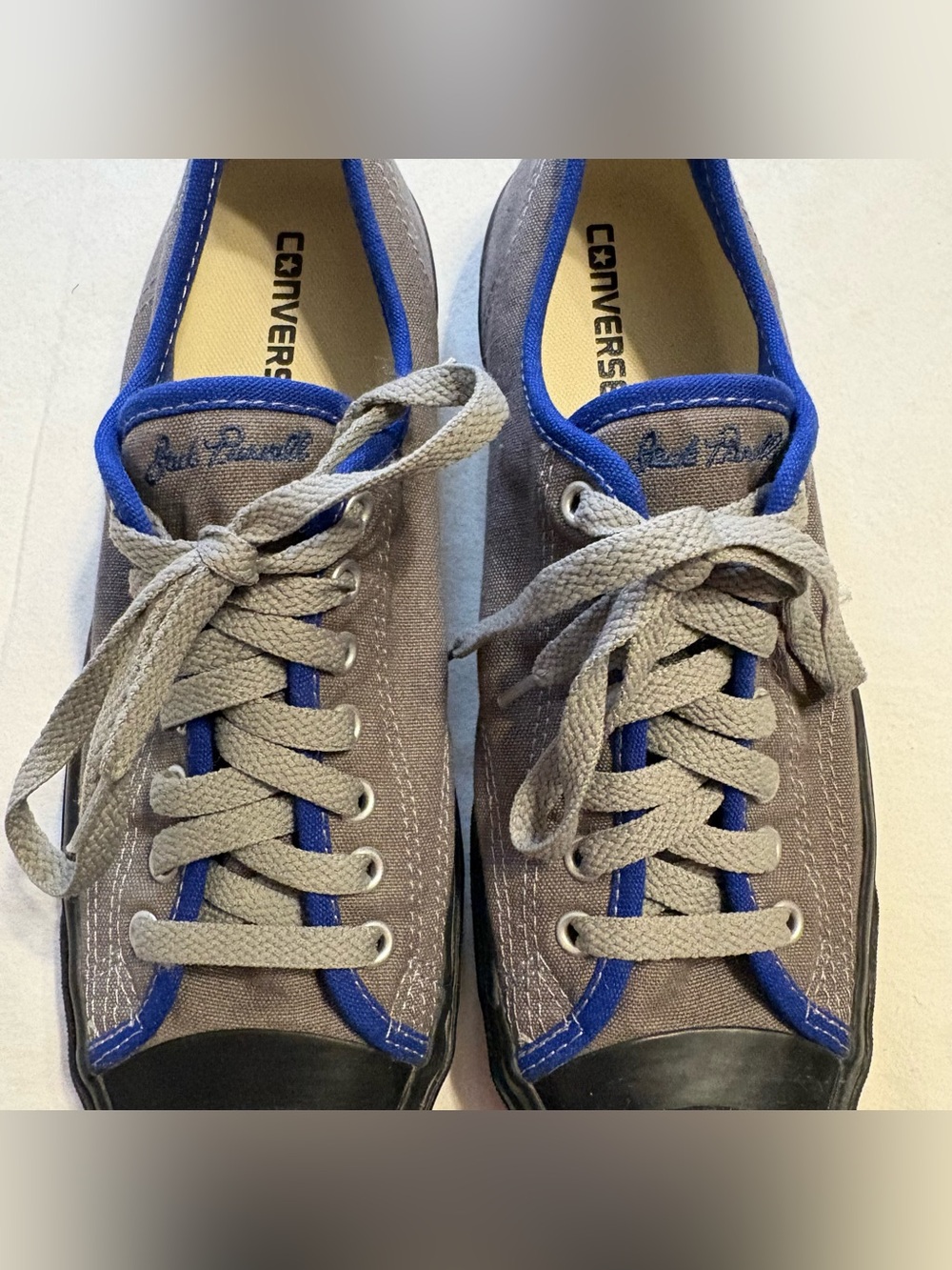 Converse Jack Purcell Blue and Gray Low Top Sneakers- Unisex Adult Sneakers - Picture 6 of 9
